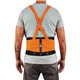 Ergodyne ProFlex 100HV Economy Hi-Vis Back Brace - 0.50" - 1" Adjustable Height - 52" - 58" Waist Size - Orange - Rubber, Polypr