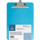 Business Source Spring Clip Plastic Clipboard - 8 1/2" x 11" - Spring Clip - Plastic - Blue - 1 Each