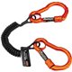 Squids 3166 Coil Tool Lanyard with Dual Carabiners - 2lbs / 0.9kg - 6 / Carton - 2 lb Load Capacity - Carabiner Attachment - 1.5