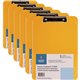 Business Source Flat Clip Clipboard - 9" x 12" - Plastic - Neon Orange - 6 / Bundle