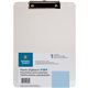 Business Source Flat Clip Clipboard - 9" x 12" - Plastic - Clear - 1 Each