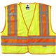 GloWear 8245PSV Type P Class 2 Public Safety Vest - 4-Xtra Large/5-Xtra Large Size - Hook & Loop Closure - Poly, Poly - Lime - R