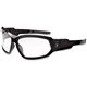 Ergodyne Skullerz Loki Clear Lens Safety Glasses - Ultraviolet Protection - Black Frame - Durable, Flexible, Scratch Resistant, 
