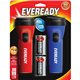 Eveready LED Economy Flashlight - LED - 9 lm Lumen - 1 x D - Polypropylene - Blue, Red