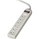 6 Outlet Power Strip with 90 Degree Outlets - 3-prong - 6 - 6 ft Cord - Platinum