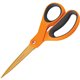Fiskars Ergonomic Handles 8" Titanium Scissors - 8" Overall Length - Left/Right - Stainless Steel - Straight Tip - Orange/Gray -