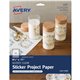 Avery Permanent Sticker Paper - Letter - 8 1/2" x 11" - 6 / Carton - Printable, Permanent, Print-to-the-edge, Acid-free, Lignin-