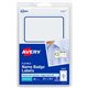 Avery Flexible Name Badge Labels - 2 1/3" Height x 3 3/8" Width - Removable Adhesive - Rectangle - Laser, Inkjet - White, Blue -