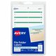 Avery File Folder Labels on 4" x 6" Sheets, Easy Peel, White/Green, Print or Write, 2/3" x 3-7/16" , 252 Labels (5203) - Avery F