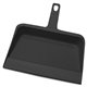Genuine Joe Heavy-duty Plastic Dust Pan - 12" Wide - Plastic - Black - 1 Each