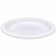 Genuine Joe 9" Reusable Plastic Plates - Serving - Disposable - White - Plastic Body - 125 / Pack