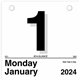 At-A-Glance "Today Is"Wall Calendar Refill - Julian Dates - Daily - 1 Year - January 2024 - December 2024 - 1 Day Single Page La