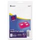 Avery Removable ID Labels - 1/2" Width x 3/4" Length - Removable Adhesive - Rectangle - Laser, Inkjet - White - 1008 / Pack - Se