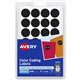 Avery Color-Coding Labels - - Height3/4" Diameter - Removable Adhesive - Round - Laser, Inkjet - Black - Paper - 28 / Sheet - 10