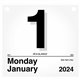 At-A-Glance "Today Is"Wall Calendar Refill - Large Size - Julian Dates - Daily - 12 Month - January 2024 - December 2024 - 1 Day