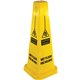 Genuine Joe Bright 4-sided Caution Safety Cone - 1 Each - English, Spanish - 10" Width x 24" Height x 10" Depth - Cone Shape - S