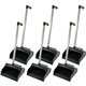 Genuine Joe L-grip Plastic Lobby Dust Pan - 26" Handle - Plastic - Black - 6 / Carton