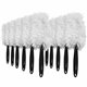 Genuine Joe Handheld Microfiber Duster - 8.63" Handle Length - 17.8" Overall Length - 12 / Carton - White, Black