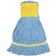 Genuine Joe Wide Band Small Mophead - Small - Rayon, Cotton, Rayon, Fiber - Blue - 1Each