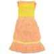 Genuine Joe Wide Band Small Mophead - Small - Rayon, Cotton, Rayon, Fiber - Orange - 1Each