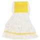 Genuine Joe Wide Band Small Mophead - Small - Rayon, Cotton, Rayon - White - 1Each