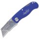 Sheffield Great NeckLockback Utility Knife - Locking Blade, Sturdy, Snap Closure, Lightweight, Pocket Clip - Aluminum - Blue - 8