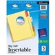 Avery Big Tab Insertable Dividers - Reinforced Gold Edge - 5 Blank Tab(s) - 5 Tab(s)/Set - 8.5" Divider Width x 11" Divider Leng