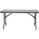 Iceberg IndestrucTable Commercial Folding Table - For - Table TopCharcoal Rectangle Top - Powder Coated Gray Round Leg Base - Co