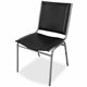 Lorell Padded Armless Stacking Chairs - Black Vinyl Seat - Vinyl Back - Steel Frame - Black - Steel, Vinyl - 4 / Carton