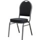 Lorell Upholstered Textured Fabric Stacking Chairs - Gray Fabric Seat - Gray Fabric Back - Steel Frame - Four-legged Base - 4 / 