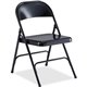 Lorell Folding Chairs - Powder Coated Steel Frame - Black - 4 / Carton