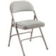 Lorell Padded Seat Folding Chairs - Beige Fabric Seat - Beige Fabric Back - Powder Coated Steel Frame - 4 / Carton