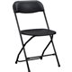 Lorell Plastic Folding Chair - X-Style Base - Black - Plastic - 4 / Carton