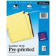 Avery Preprinted Tab Dividers - Clear Reinforced Edge - 31 Printed Tab(s) - Digit - 1-31 - 31 Tab(s)/Set - 8.5" Divider Width x 