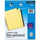 Avery Preprinted Tab Dividers - Gold Reinforced Edge - Printed Tab(s) - Character - A-Z - 25 Tab(s)/Set - 8.5" Divider Width x 1