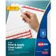 Avery Index Maker Index Divider - 8 x Divider(s) - 8 - 8 Tab(s)/Set - 8.5" Divider Width x 11" Divider Length - 3 Hole Punched -