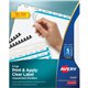 Avery Print & Apply Label Unpunched Dividers - Index Maker Easy Apply Label Strip - 25 x Divider(s) - 5 Blank Tab(s) - 5 Tab(s)/