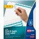 Avery Print & Apply Clear Label Dividers - Index Maker Easy Apply Label Strip - 25 x Divider(s) - 5 Tab(s)/Set - 8.5" Divider Wi