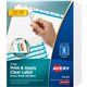 Avery Index Maker Index Divider - 25 x Divider(s) - Print-on Tab(s) - 5 - 5 Tab(s)/Set - 9.3" Divider Width x 11.25" Divider Len