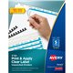 Avery Print & Apply Label Unpunched Dividers - Index Maker Easy Apply Label Strip - 125 x Divider(s) - 5 Blank Tab(s) - 5 Tab(s)