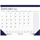 House of Doolittle Blue/Gray Print Monthly Desk Pad - Julian Dates - Monthly - 12 Month - January 2024 - December 2024 - 1 Month