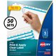 Avery Index Maker Index Divider - 250 x Divider(s) - Print-on Tab(s) - 5 - 5 Tab(s)/Set - 8.5" Divider Width x 11" Divider Lengt