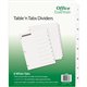 Avery B/W Print Table of Contents Tab Dividers - 8 x Divider(s) - 1-8 - 8 Tab(s)/Set - 8.5" Divider Width x 11" Divider Length -