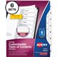 Avery 8-tab Custom Table of Contents Dividers - 48 x Divider(s) - 1-8, Table of Contents - 8 Tab(s)/Set - 8.5" Divider Width x 1