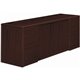 HON 10700 H10742 Pedestal Credenza - 72" x 24"29.5" - 4 x File Drawer(s) - Double Pedestal - Waterfall Edge - Finish: Mahogany