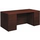 HON 10700 H10799 Pedestal Desk - 72" x 36"29.5" - 5 x Box, File Drawer(s) - Double Pedestal - Waterfall Edge - Finish: Mahogany