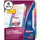 Avery Ready Index 12 Tab Dividers, Customizable TOC, 6 Sets - 72 x Divider(s) - Jan-Dec, Table of Contents - 12 Tab(s)/Set - 8.5