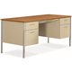 HON 34000 H34962 Pedestal Desk - 60" x 30"29.5" - 4 x Box, File Drawer(s) - Double Pedestal - Material: Steel - Finish: Harvest,