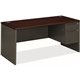 HON 38000 H38291R Pedestal Desk - 66" x 30"29.5" - 2 x Box, File Drawer(s)Right Side - Waterfall Edge - Finish: Charcoal