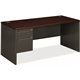 HON 38000 H38292L Pedestal Desk - 66" x 30"29.5" - 2 x Box, File Drawer(s)Left Side - Waterfall Edge - Finish: Charcoal
